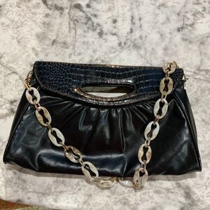 Bag Bazaar Black Women’s Chain-Handle Clutch Bag